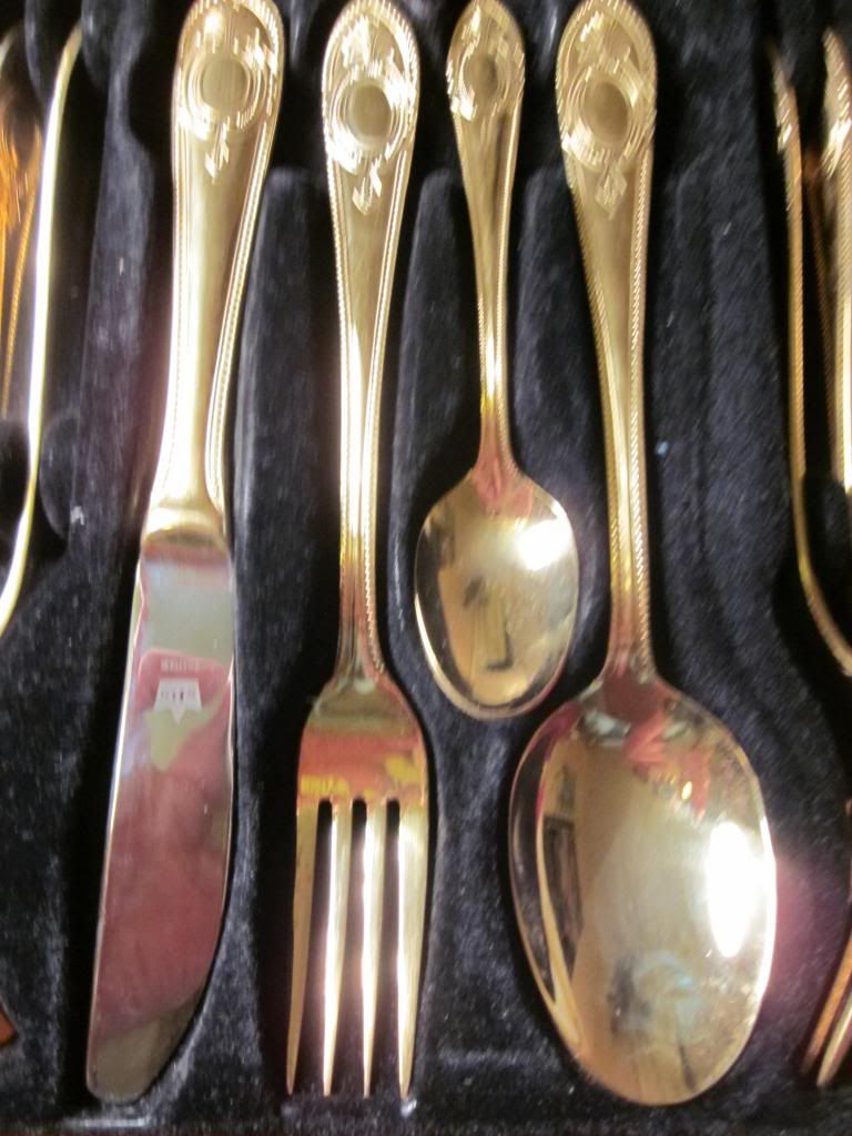 SBS Bestecke Solingen 24ct Gold Plated Canteen Cutlery Set 70pc In