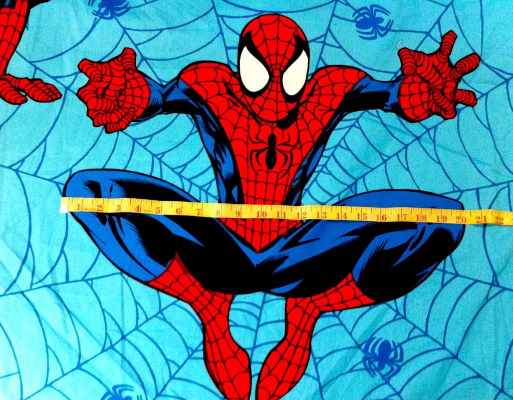 SPIDER MAN BLUE Panel Fabric Quilting COTTON BLEND L60"xW50" HIGH