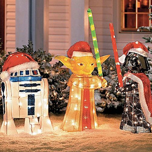 STAR WARS YODA DARTH VADER R2D2 OUTDOOR CHRISTMAS LIGHT HOLIDAY YARD