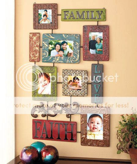 Embossed Metal Photo Collage Picture Wall Frame Display Art Faith Family Love