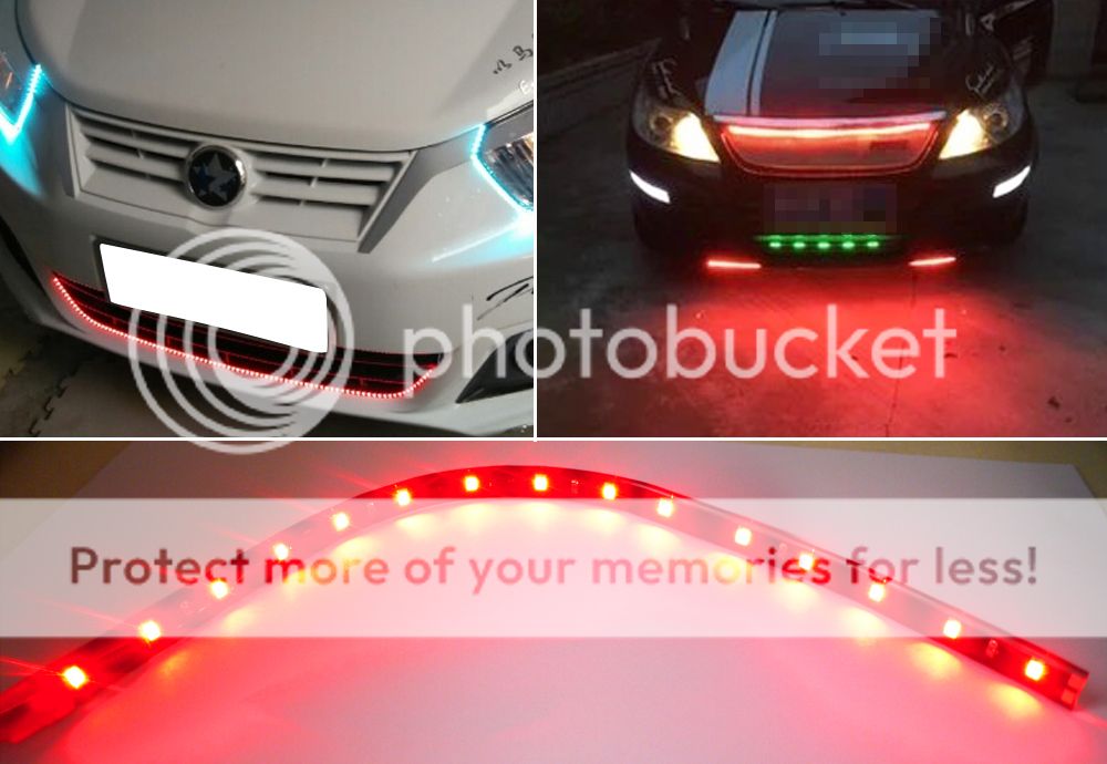 2PCS Red 1Ft/30CM 5050 SMD LED Strip Light for Car Motor